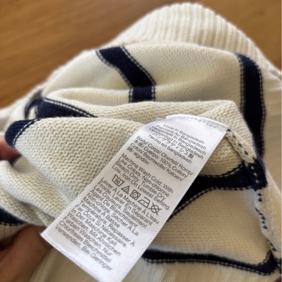 J.crew wide hem 100% cotton striped sweater womens - Picture 6 of 8